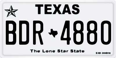 TX license plate BDR4880