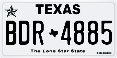 TX license plate BDR4885