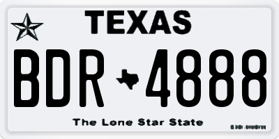 TX license plate BDR4888
