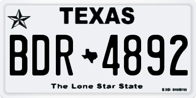 TX license plate BDR4892