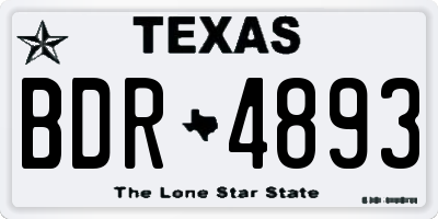 TX license plate BDR4893