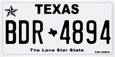 TX license plate BDR4894