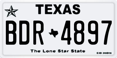 TX license plate BDR4897