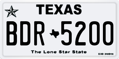 TX license plate BDR5200