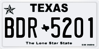 TX license plate BDR5201