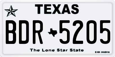 TX license plate BDR5205