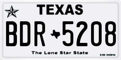 TX license plate BDR5208