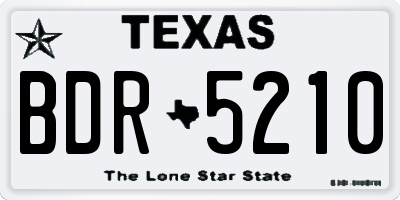 TX license plate BDR5210