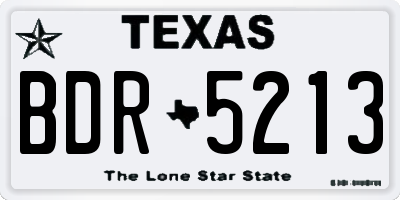 TX license plate BDR5213