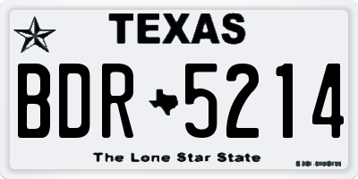 TX license plate BDR5214