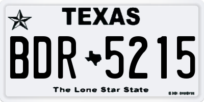 TX license plate BDR5215