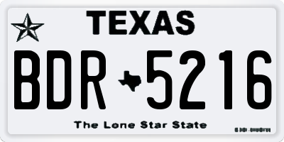 TX license plate BDR5216