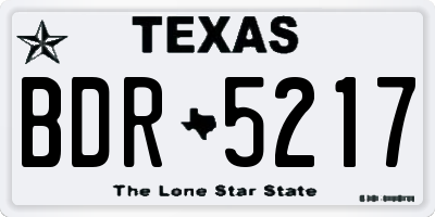 TX license plate BDR5217
