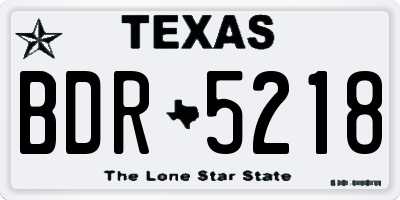 TX license plate BDR5218