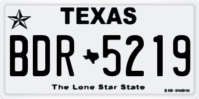 TX license plate BDR5219