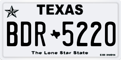 TX license plate BDR5220