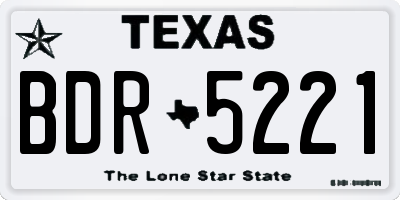 TX license plate BDR5221