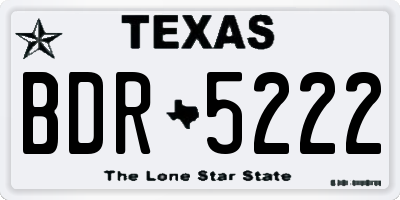 TX license plate BDR5222