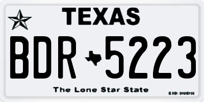 TX license plate BDR5223