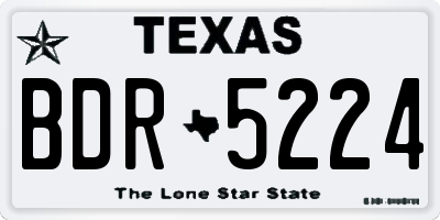 TX license plate BDR5224