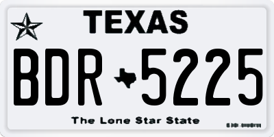 TX license plate BDR5225