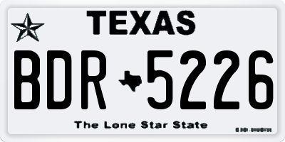 TX license plate BDR5226