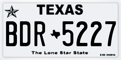 TX license plate BDR5227