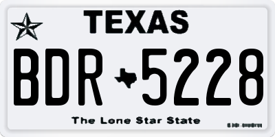 TX license plate BDR5228