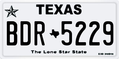 TX license plate BDR5229