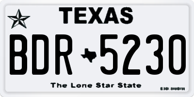 TX license plate BDR5230