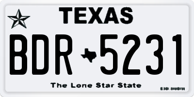 TX license plate BDR5231
