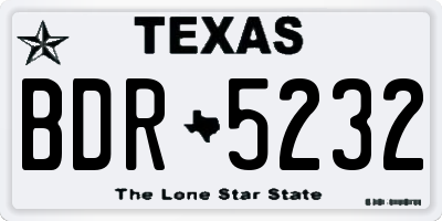 TX license plate BDR5232