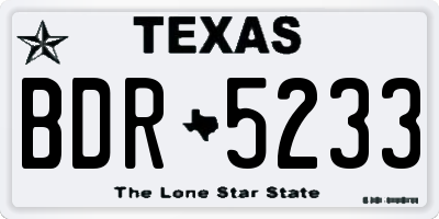 TX license plate BDR5233