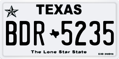 TX license plate BDR5235