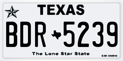 TX license plate BDR5239