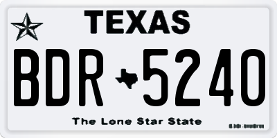 TX license plate BDR5240