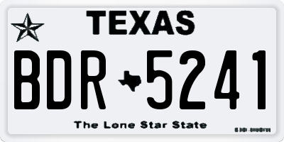 TX license plate BDR5241