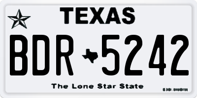 TX license plate BDR5242