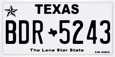 TX license plate BDR5243