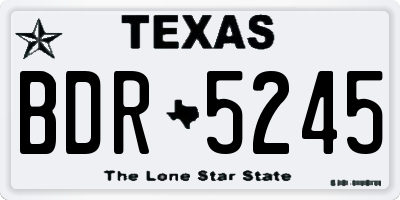TX license plate BDR5245