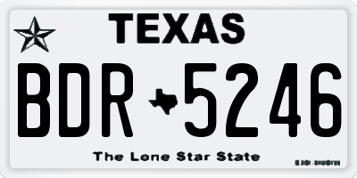 TX license plate BDR5246