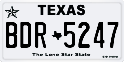 TX license plate BDR5247