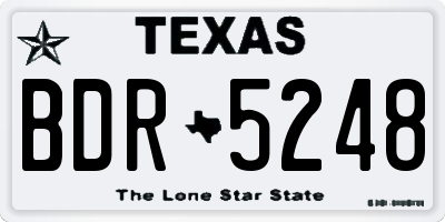 TX license plate BDR5248