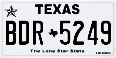 TX license plate BDR5249