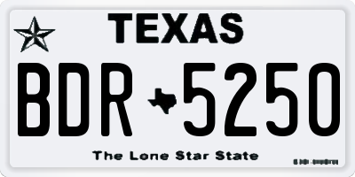 TX license plate BDR5250