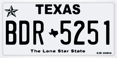 TX license plate BDR5251