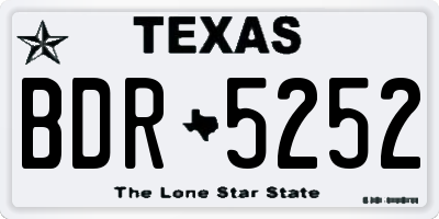 TX license plate BDR5252