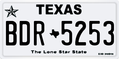 TX license plate BDR5253