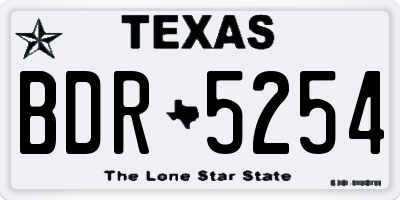 TX license plate BDR5254