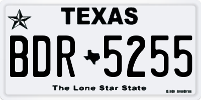 TX license plate BDR5255